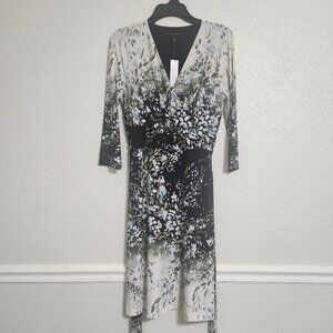 NWT White House Black Market Women's Lined Faux Wrap Dress Sz 6 Floral Stretch